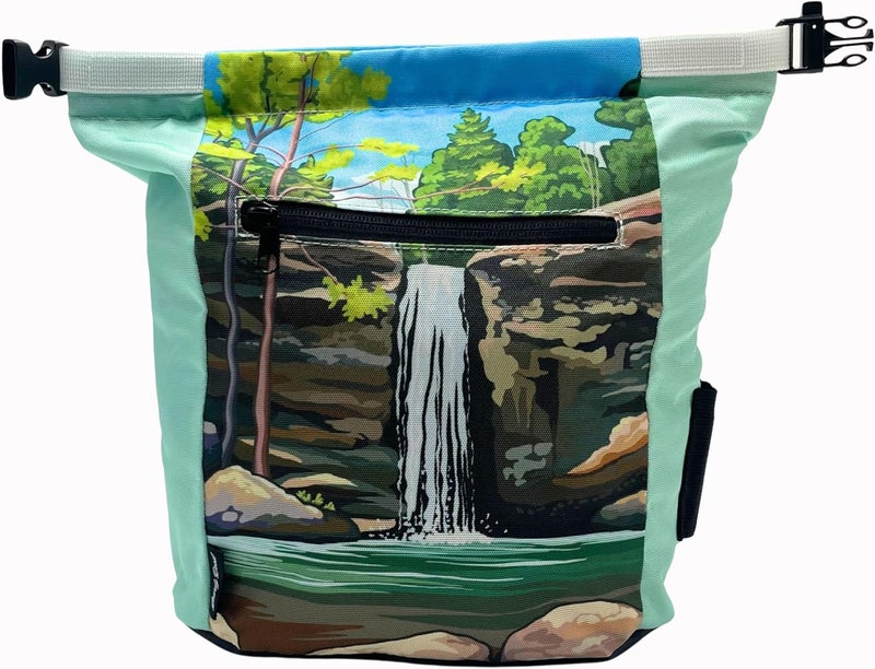 Gnarly Dood Rock Climbing Chalk Bucket | for Bouldering Gym & Outdoor Use | Durable Hook & Loop Closure, 2 Zippered Pockets, Easy-Carry Handle - Image 3